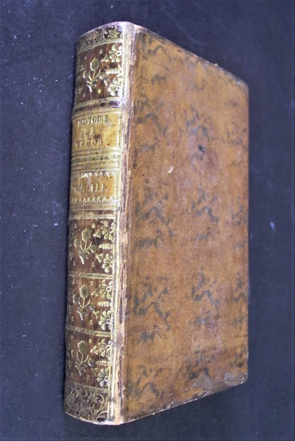 antike BUCHATTRAPPE Histoire de Tudor - GEHEIMVERSTECK Ledereinband - 18. Jhd.