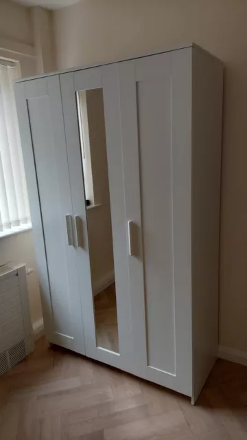 3 Door White IKEA Wardrobe with mirror 2