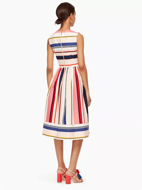 Kate Spade New York Berber Stripe Fit and Flare Dress Size US 6 RRP $428 USD NEW 2