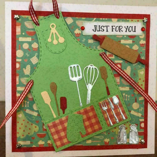 1x delantal de metal de cocina serie dados cortados hágalo usted mismo tarjetas en relieve Z1K4 L6C0 artesanías Q4P4