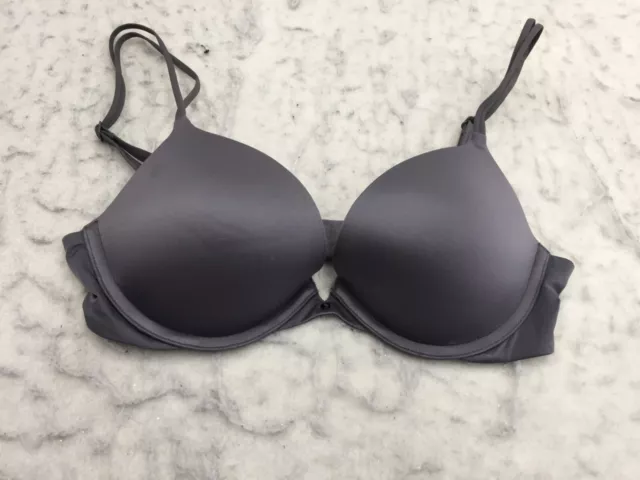 VICTORIAS SECRET VERY Sexy Push-Up Bra Size 32C Shiny Gray Strap £4.24 -  PicClick UK