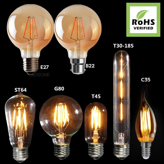 LED Light Bulb Decorative Vintage LED Filament Edison Lightbulb Lamp Radio Valve