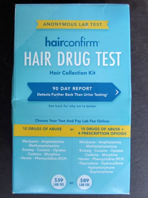 Kit de colección de pruebas de drogas capilares HairConfirm 1 prueba detecta 90 días atrás 10 medicamentos