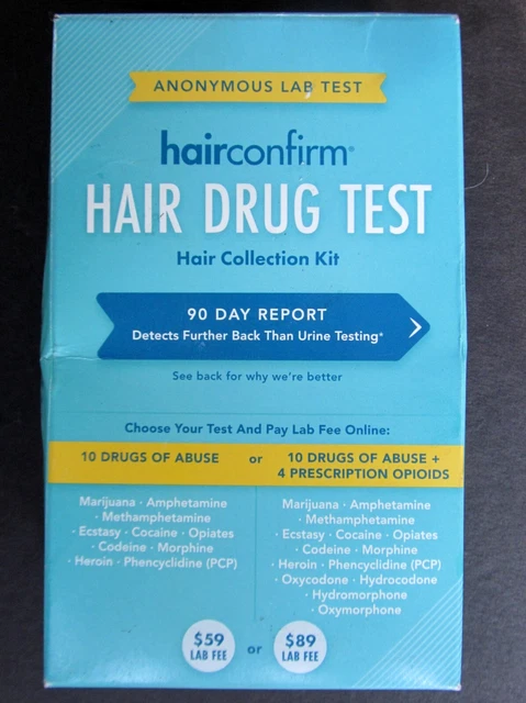 Kit de colección de pruebas de drogas capilares HairConfirm 1 prueba detecta 90 días atrás 10 medicamentos