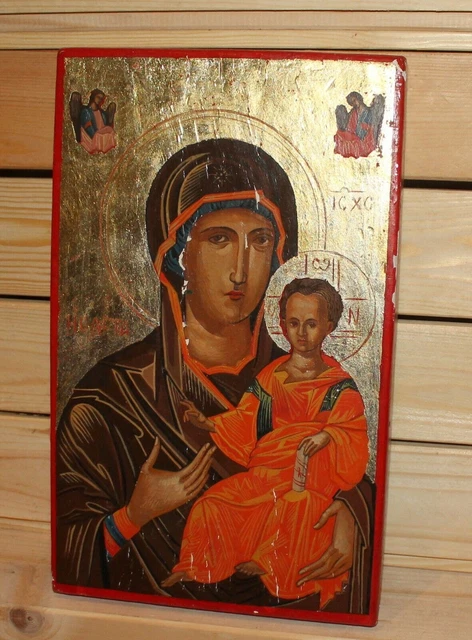 Art Byzantin Bois Icône Saint Tamara Main - Art Byzantin Orthodoxe Bois 15x21cm Cadeau Religieux Décoration Religieuse Orthodoxe