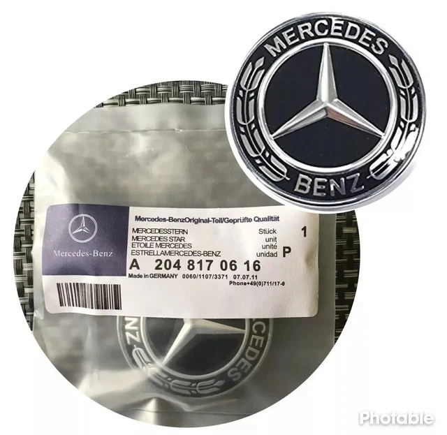 Purchase NEW OEM Mercedes Benz Flat Laurel Wreath Hood Badge Emblem W/ Adhesive Backing In - Foto 2