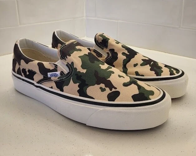 VANS ANAHEIM FACTORY 98 Green Striped Classic Slip-On