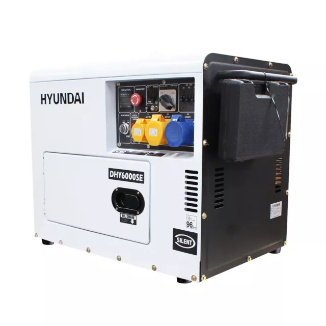 Hyundai Diesel Generator 3000rpm 5.3kW / 6.7kVA Silenced Standby Single Phase