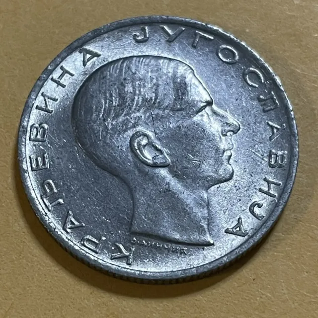 Kingdom Of Yugoslavia 10 Dinar 1938 Coin King Peter II Nickel 23mm KM# 22 Scarce