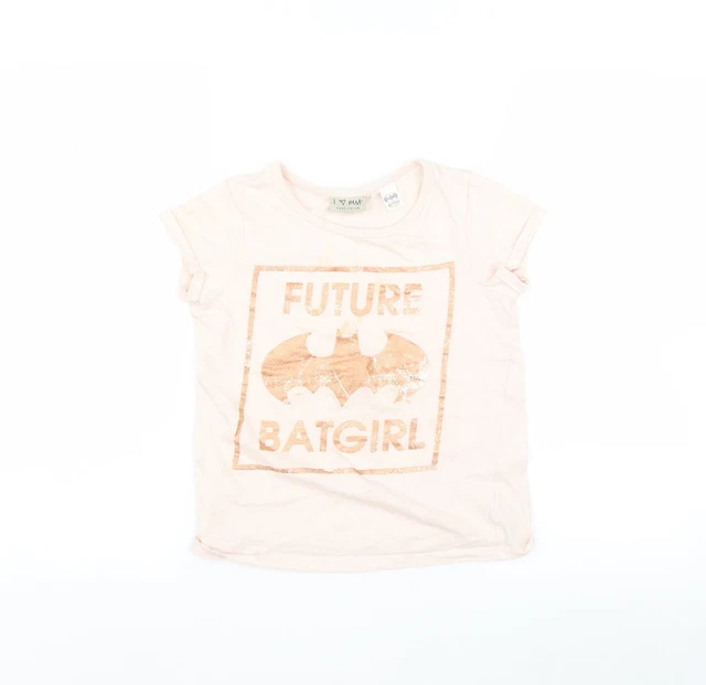 Maglione base NEXT rosa cotone taglia 8 anni collo rotondo - batgirl