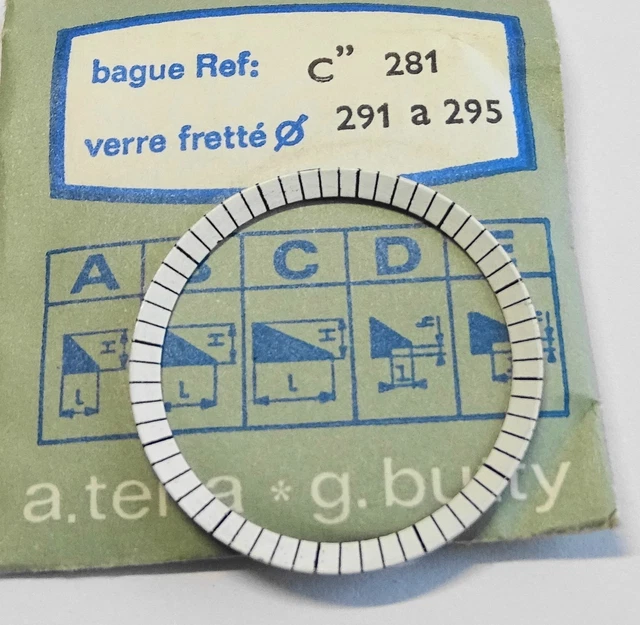 VERRE MONTRE DIAMETRE 18.3 mm BAGUE CHROMEE FRETTE