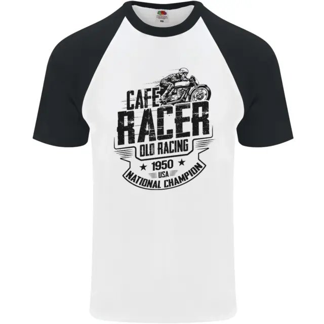 Cafe Racer Vecchio da Corsa Motociclista Uomo S/S Baseball T-Shirt