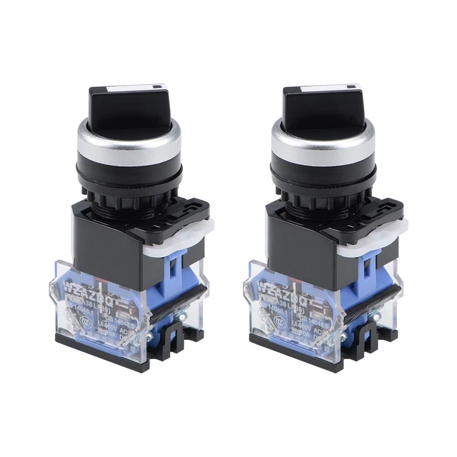 ROTARY SELECTOR SWITCH 2 Positions 2NC Self-Lock Latching AC 600V 10A ...