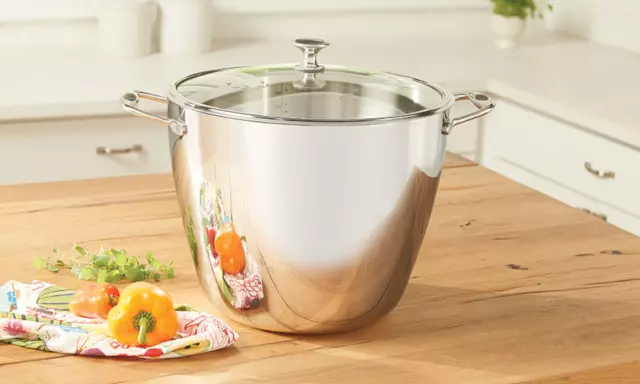 Princess House Heritage Stainless Classic 25-Qt. Stockpot w/ Steaming Rack  5840 - household items - by owner 