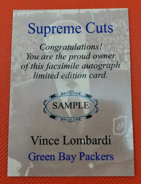 VINCE LOMBARDI GREEN Bay Packers Supreme Cuts 2021 Glossy Sample CARD ...