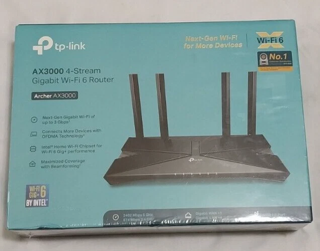 TP-LINK ARCHER AX3000 Dual-Band Wi-Fi 6 Router BRAND NEW,(FACTORY ...