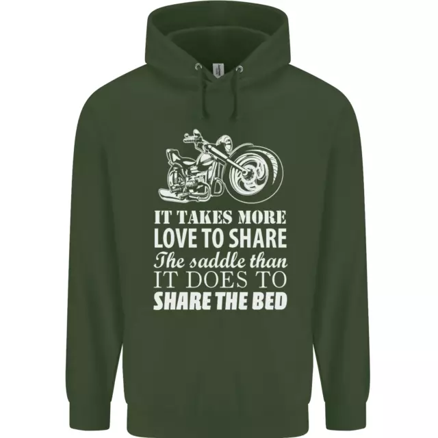 Felpa con cappuccio Share the Saddle moto biker da uomo 80% cotone 7