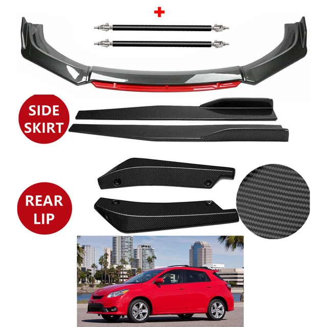 For Toyota Matrix Front Bumper Lip Splitter Side Skirt Rear Lip Strut Rod Carbon