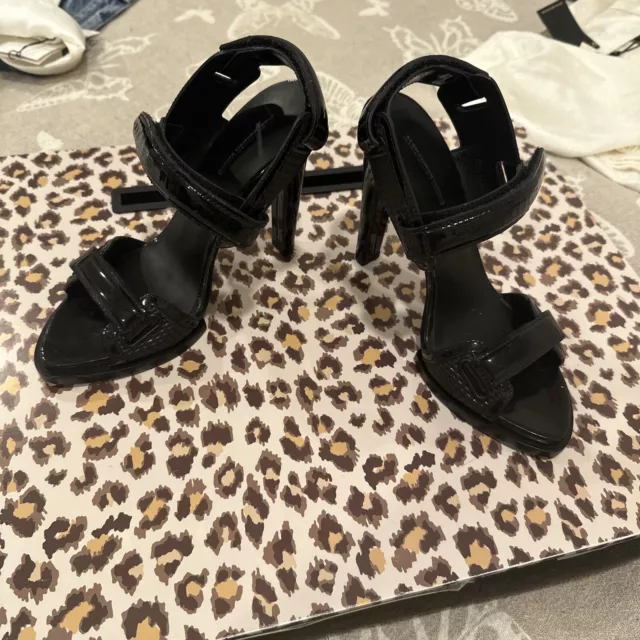 New Alexander Wang “Emina” Black Patent Leather Heels Us7