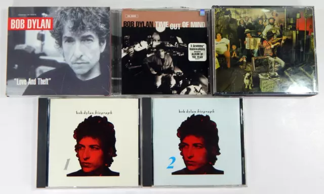 Bob Dylan Cd Lot Of 5 : Basement Tapes Biograph Time Out Of Mind Love And Theft