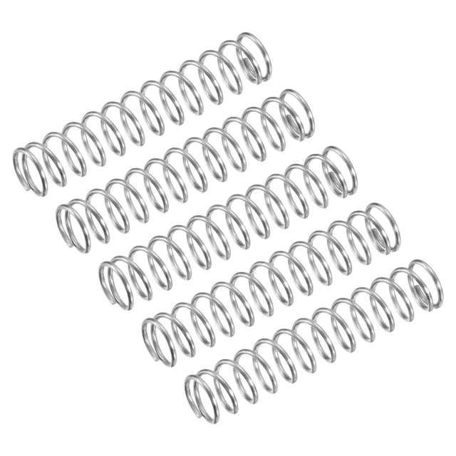 Compression Spring, 5Pcs 304 Stainless Steel, 10mm OD, 1mm Wire, 50mm Length