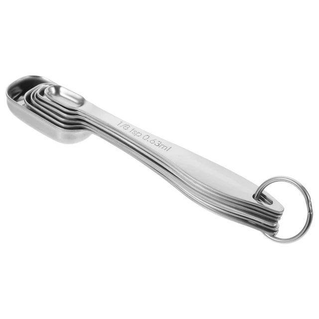 Set Di 13 Misurini E Cucchiai In Acciaio Inox 18/8 – Con Manici Scavati E Anello Raccolta, Incisioni Indelebili - 3