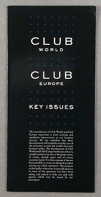 British Airways Club World Club Europe 1980'S Cabin Crew Airline Brochure Ba