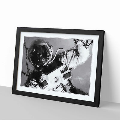 Un astronauta in assenza di gravità in astratto Foto Incorniciata Stampa Wall Art 2