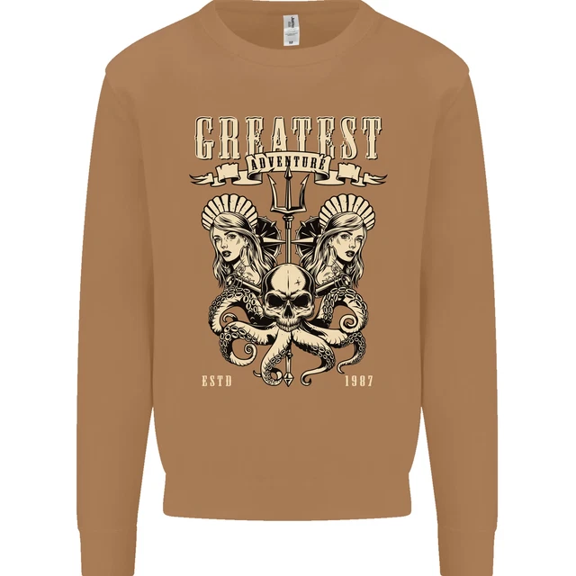 Felpa maglione Trident Skull Scuba Diving Polpo Cthulhu 8