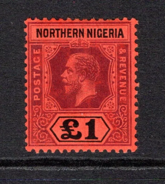 (709)     Northern Nigeria KGV 1912 £1 Purple & Black/Red SG52 LM/Mint