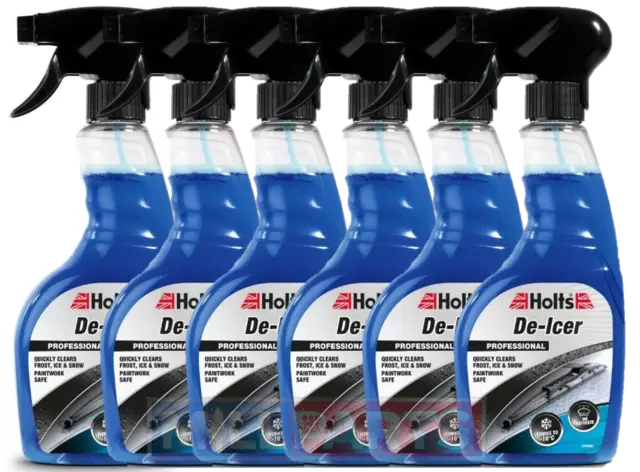 6x Holts Car De-Icer Spray Melts Windscreen Ice Frost Snow Winter De icer 500ml