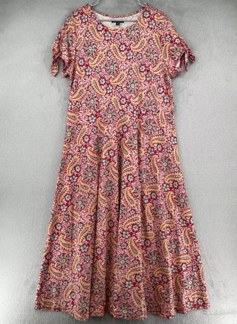 Chaps Ralph Lauren Dress Womens 1X Multicolor Paisley Floral Maxi Boho Plus Size