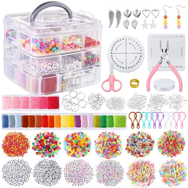 Kit di Braccialetti per Amicizia 12 Stili con Perline e Lettere,Filo per RicamU5