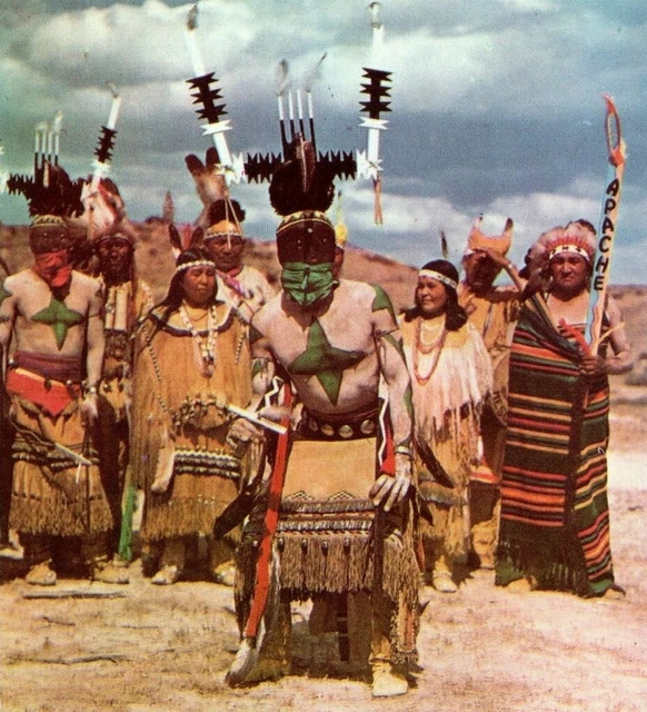 Postcard Native Americana Apache Devil Dance  - New Mexico USA