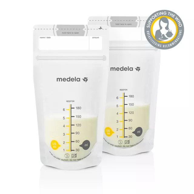 MEDELA 4x Muttermilchbeutel BPA-freie Muttermilch-Auffangbeutel 180ml 200 Stück 2