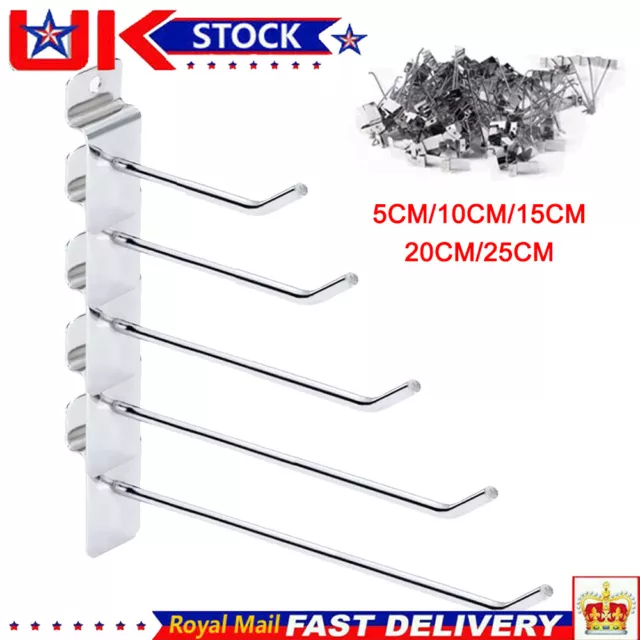 20Pcs Slatwall Hooks Accessory Single Prong Shop Retail Display Hanger 6" 8" 10"