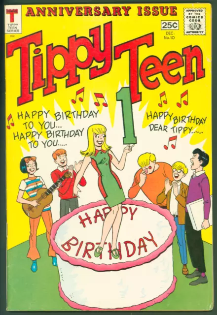VTG 1966 Tower Comic Tippy Teen #10 VG  Birthday Cover