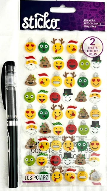 Holiday Emojis - Scrapbooking Card Stickers (NEW) Sticko