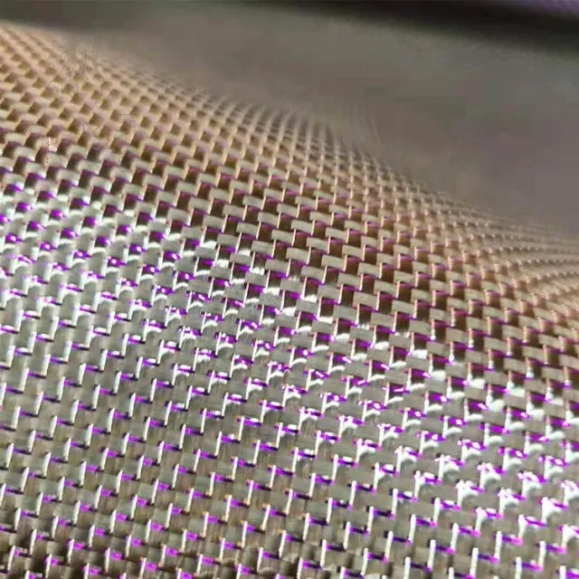 Metallic Purple & Silver Carbon Fiber Reflection Mixed Fabric 100cm Width Cloth