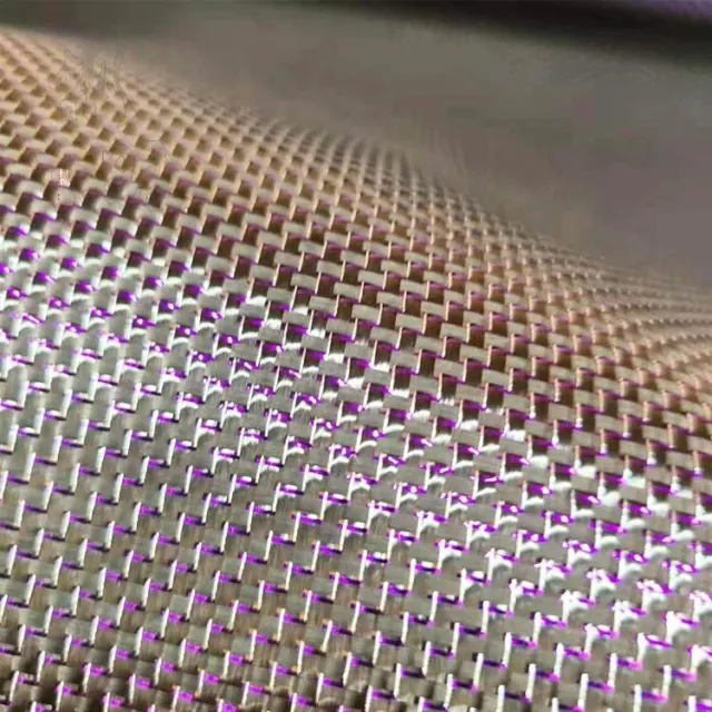 Metallic Purple & Silver Carbon Fiber Reflection Mixed Fabric 100cm Width Cloth