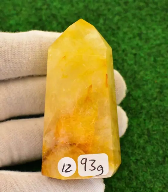 Quartz Golden Healer Crystal Rock Mineral AA+ Hematoid Tower 💎 UK BUY✔ 7cm #12