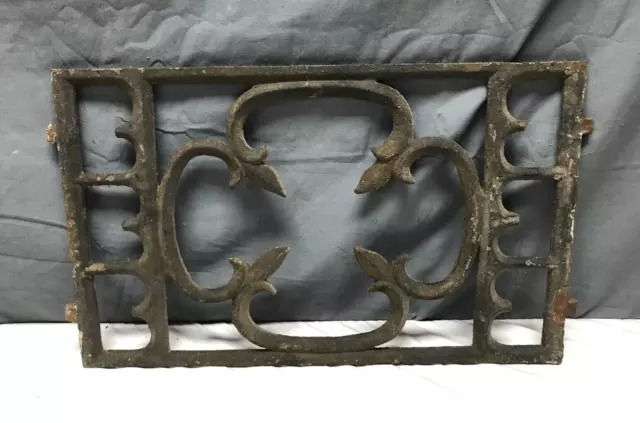 Antique Window Guard Garden Iron Fireplace Grate Grill Vent 10x17 VTG 1837-23B