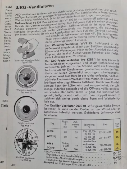 Elektrischer AEG Tisch - Wandventilator AEG Nr.S Typ VE 1/20