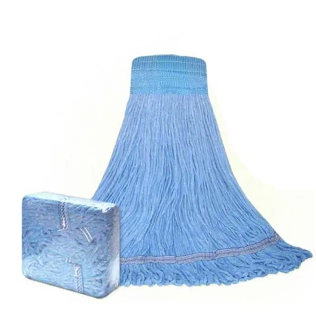 NEW Abco Disinfectant Looped-End Mop Large Blue Launderable Wet LM-204LW