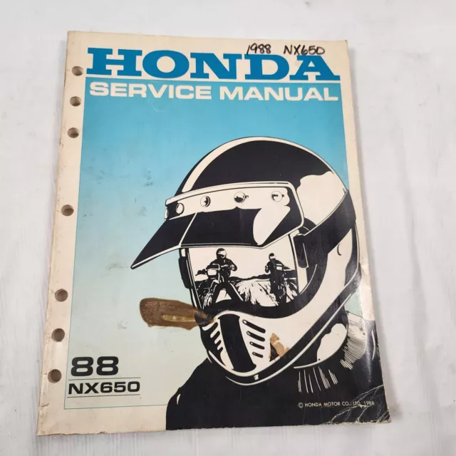 Genuine Honda Shop Service Repair Manual Book 1988 NX650 NX 650