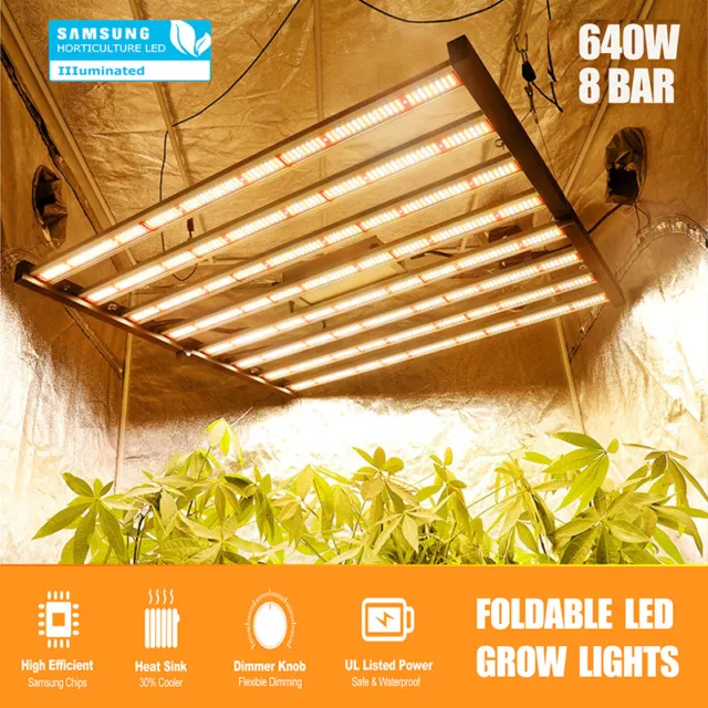 Phlizon 640W Led Grow Light Bar Vollspektrum für 6x6ft Zimmerpflanzen Veg Flower