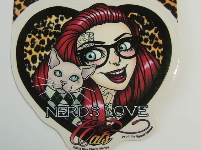 Decal, MISS CHERRY MARTINI - "NERDS LOVE CATS" extra long lasting decals, JA656