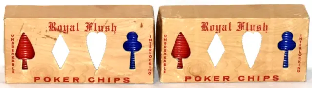 Lot Of 200 Vintage Royal Flush USA Plastic Poker Chips Red White & Blue