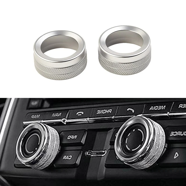 2x set copertura manopola cromata argento volume radio per Porsche #911 Cayenne
