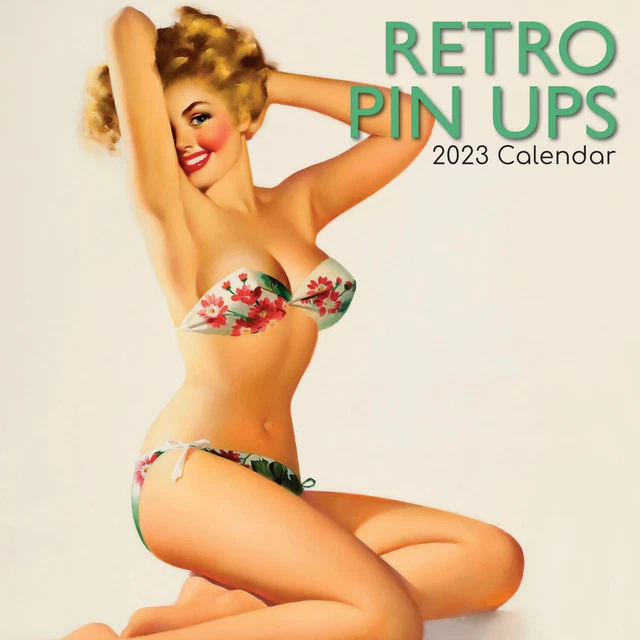 RETRO PIN UPS 2024 Square Wall Calendar 16 Months Arts Planner New